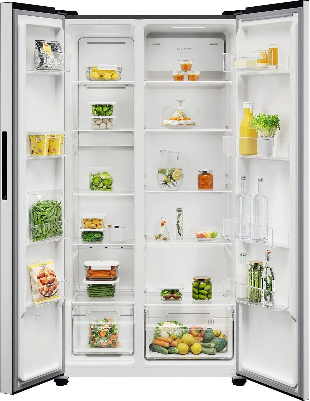 Electrolux EAT6ME53U0 lodówka kombinowana do zabudowy, 532 l (347 +185), klasa E, bez szronu, 360°, regulacja wilgotności, szybkie zamrażanie, sterowanie dotykowe, 39 dB, 220 – 240 V, stal nierdzewna