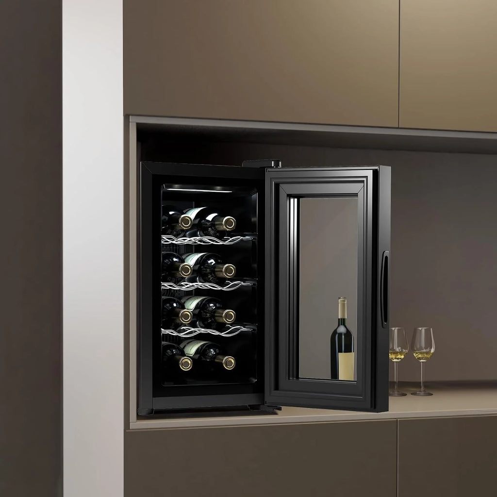 Cecotec Grandsommelier 8 butelek Bolero 830 coolcrystal, chłodzenie termoelektryczne, regulacja temperatury w zakresie 8-18°C, sterowanie dotykowe i wyświetlacz, wewnętrzna dioda LED, nieszkodliwy gaz