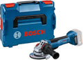 Bosch Professional system 18V: akumulatorowa szlifierka kątowa GWS 18V-10 P (silnik bezszczotkowy, wydajność szlifierki sieciowej 1 000 W, KickBack Control, PROtection switch, walizka L-BOXX)