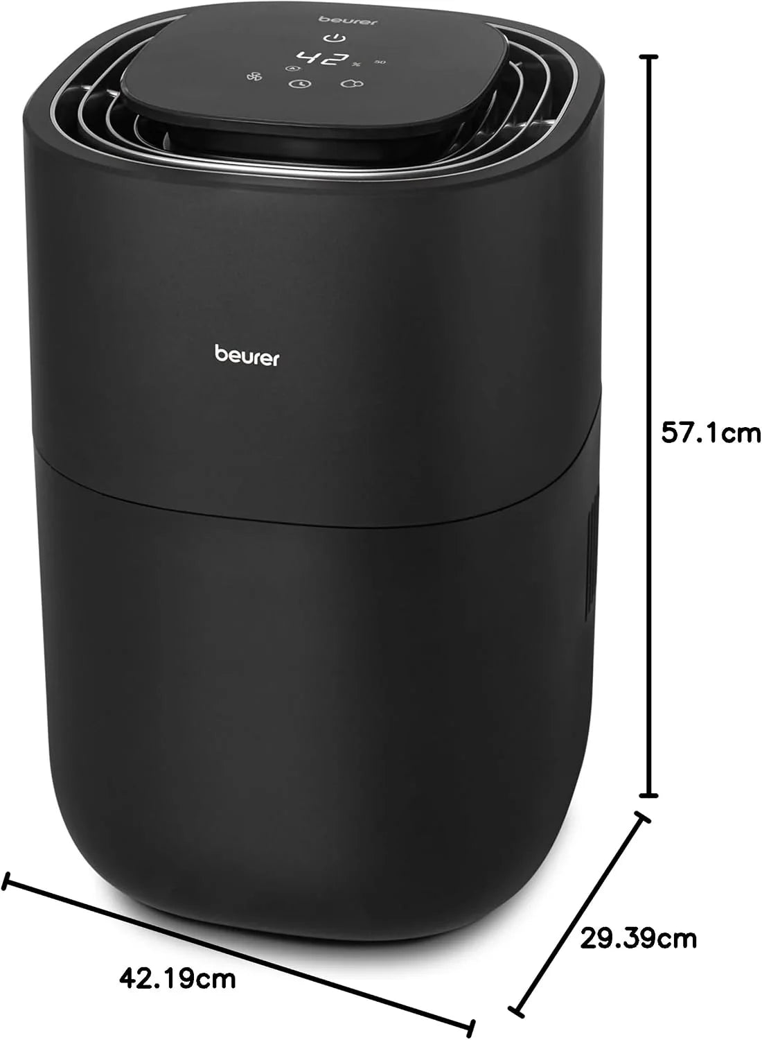 Beurer LB 200 Nawilżacz z energooszczędną technologią zimnego parowania, higieniczne stałe nawilżanie powietrza, z funkcją osuszania filtra, 3 poziomy nawilżania, do pomieszczeń o pow. do ok. 30m