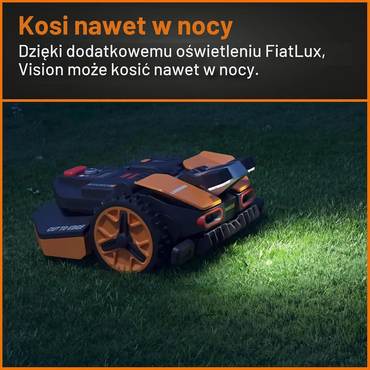 Worx Landroid Vision Robot Koszący, Czarny/Pomarańczowy, 1300 m²