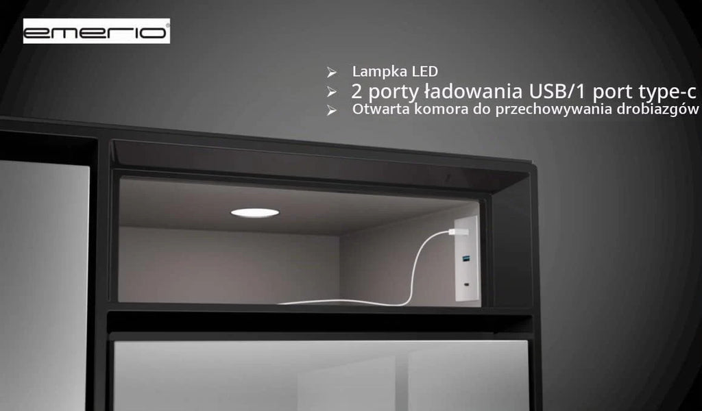Emerio MusicFridge – połączenie chłodziarki do napojów (68 l) z zamrażarką (14 l), soundbar i stołem lounge, Bluetooth, 2 x USB, 1 x USB-C, dźwięczny dźwięk, przyciski czujników, powierzchnia z