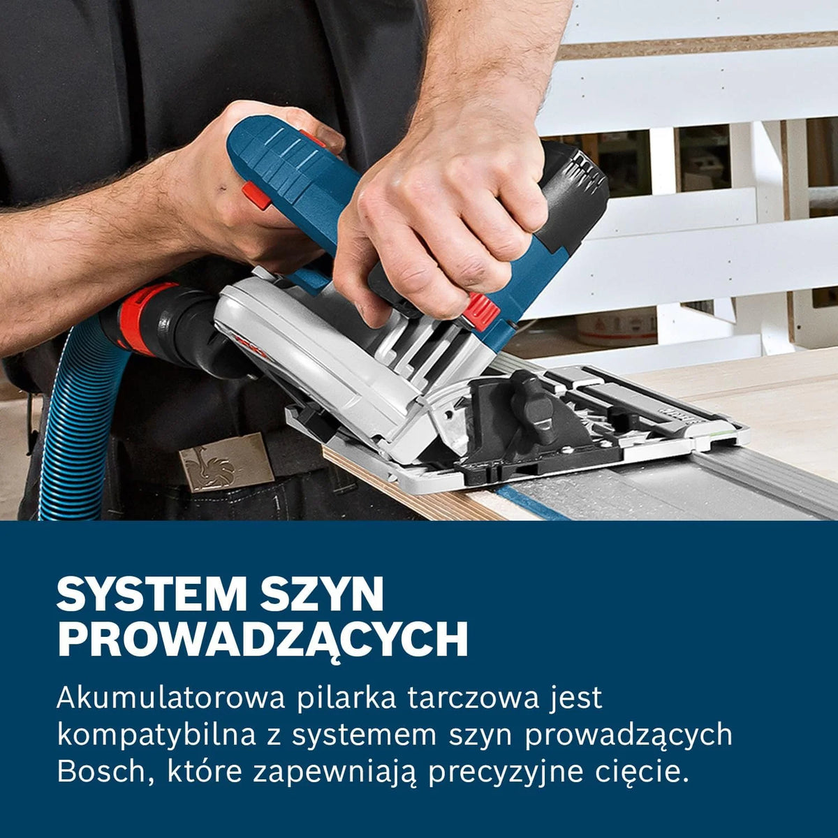 Bosch Professional system 18V: akumulatorowa pilarka tarczowa GKS 18V-57 (średnica tarczy pilarskiej 165 mm, prędkość obrotowa bez obciążenia 3.400 min-1, L-BOXX)