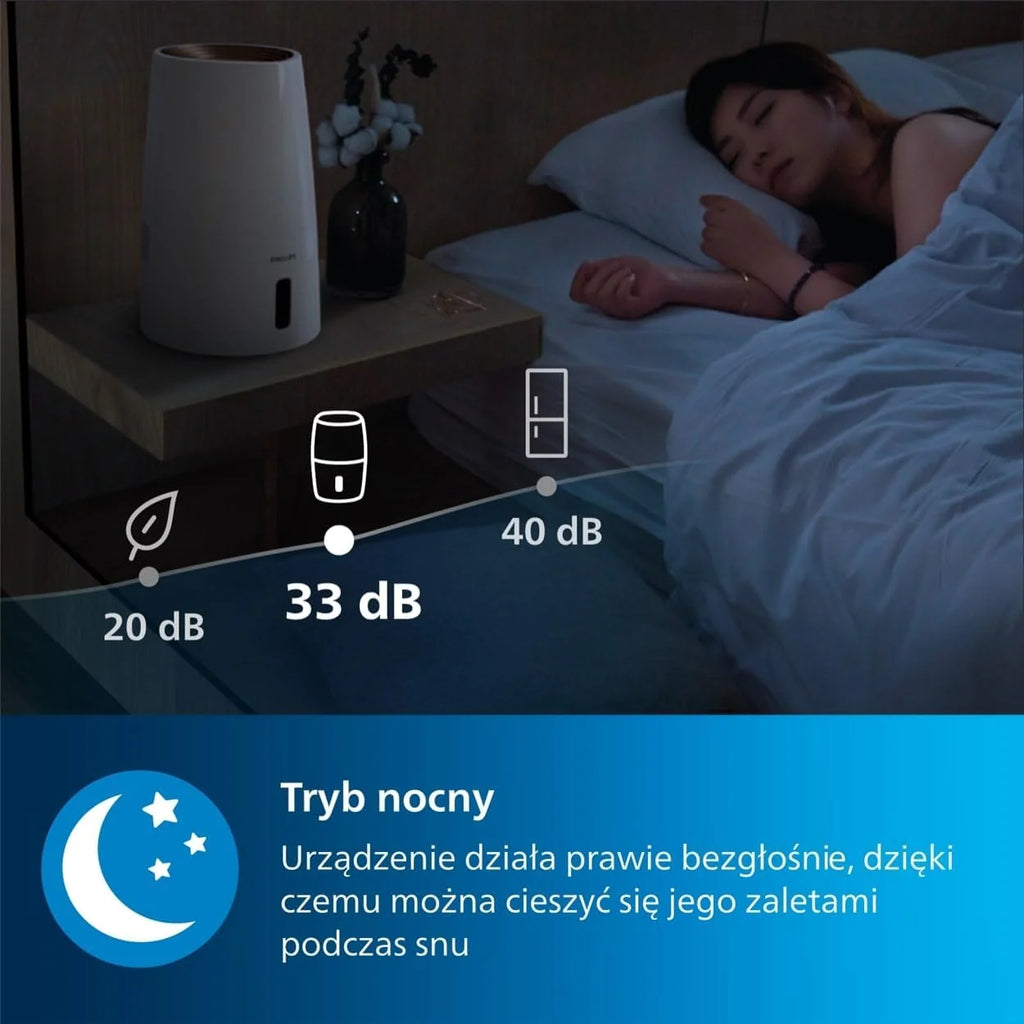 Philips Nawilżacz Ewaporacyjny serii 3000, do 45 m², NanoCloud, 3 l, Biały
