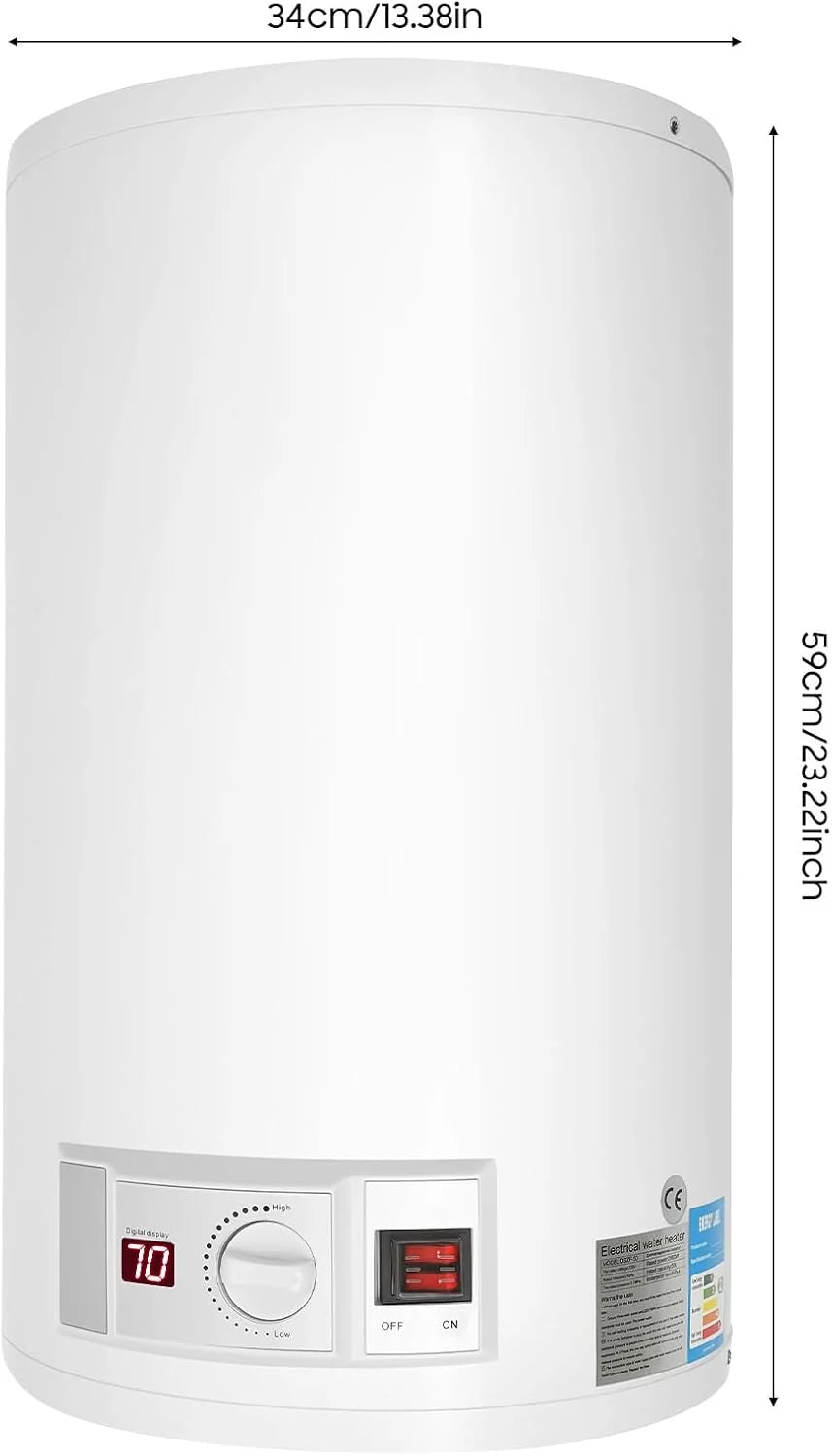 Elektryczny zbiornik ciepłej wody 35 l, 2 kW, 220 V, 0,7 MPa, podgrzewacz wody 25-75 ℃, regulowany podgrzewacz wody IPX4, poziom wodoszczelności z cyfrowym wyświetlaczem LED, słuchawką prysznicową i