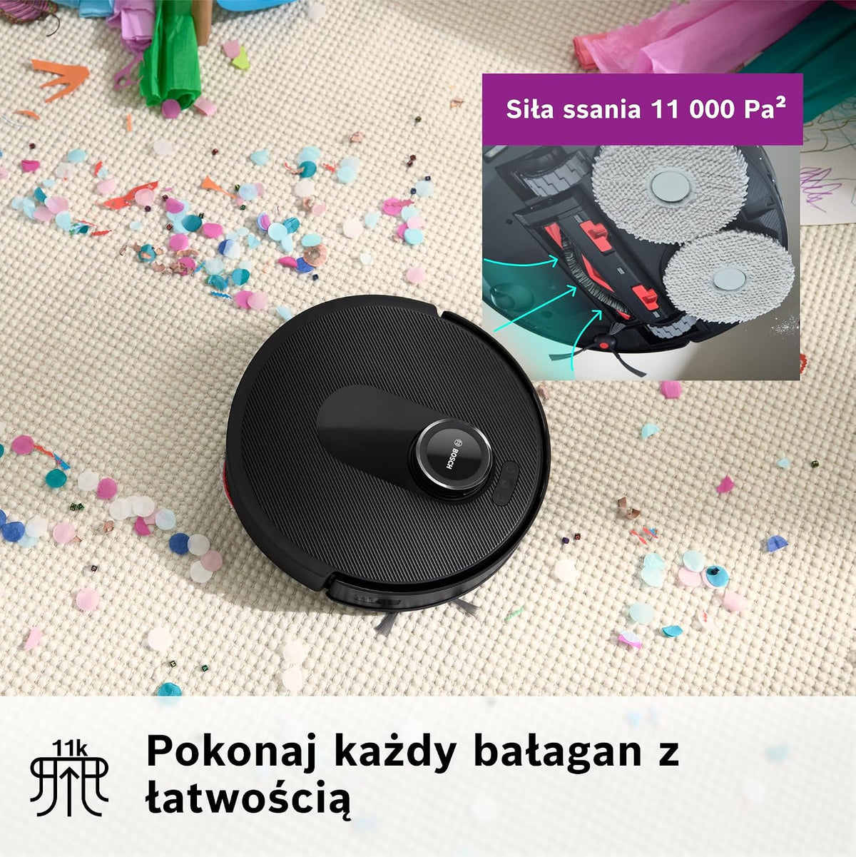 Bosch Spotless Max Robot sprzątający, BCRDW3B, czarny