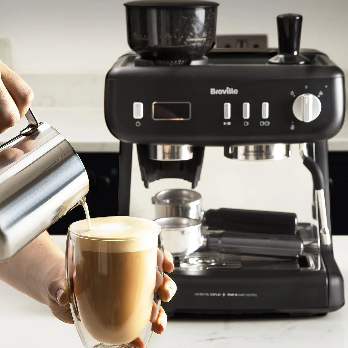 Breville Barista Max+ Ekspres do Kawy z Młynkiem, Czarny, 1555W 15 Barów