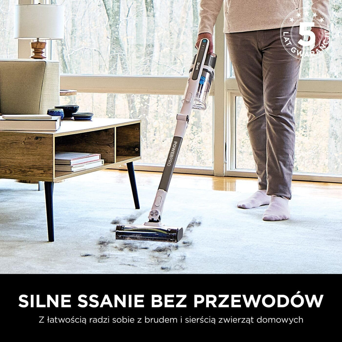 Shark PowerPro Odkurzacz bezprzewodowy, FloorDetect, Anti-Hair Wrap, Anti-Allergen Complete Seal, lekki, elastyczny, tryb ręczny, czas pracy 50 min, pojemnik na kurz XL, metaliczny (java), IZ380EUT