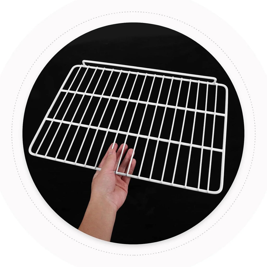Metalowa półka do zamrażania 43,5 x 30 cm – przegroda ochronna do lodówki i zamrażarki skrzyniowej, idealna do warzyw i solutów oszczędzających miejsce.