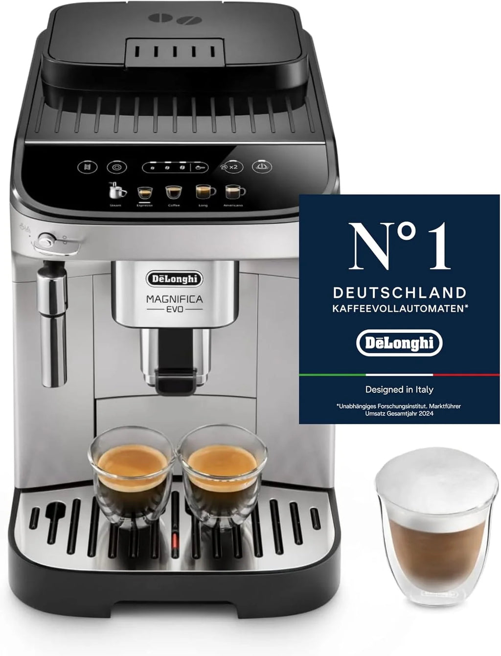 De'Longhi Magnifica Evo Ecam Ekspres do Kawy, Srebrny, 1450 WW 230 VV