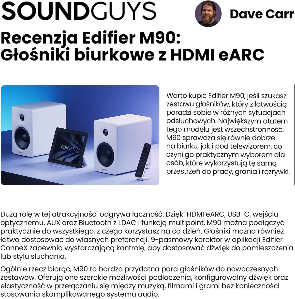 Edifier M90 Głośniki półkowe z 100W RMS i dźwiękiem Hi-Res LDAC，Biały