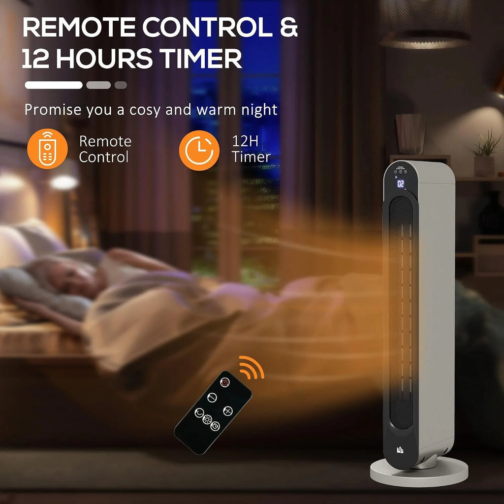 HOMCOM Nagrzewnica PTC ceramiczna 2200W, pilot, timer 12h