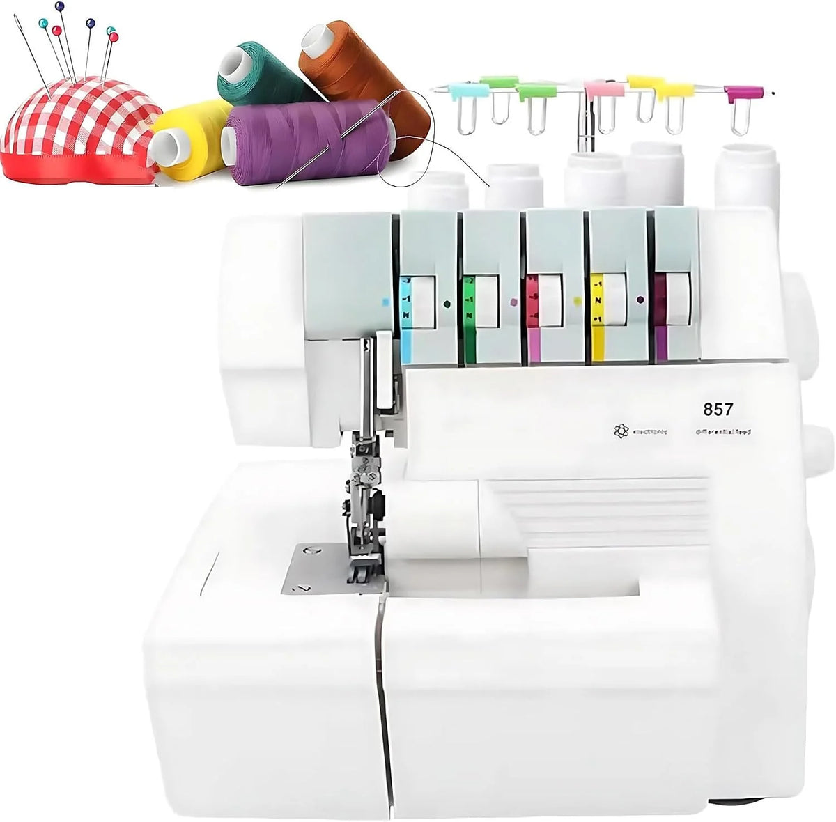 Profesjonalny Overlock Z Funkcją ściegu Krytego, Półprzemysłowy, Z Możliwością Szycia ściegiem 2-3-4-5, Z PUłapką Na ścieg, Zatrzaskowymi Stopkami I Regulowanym Rozstawem Nitek