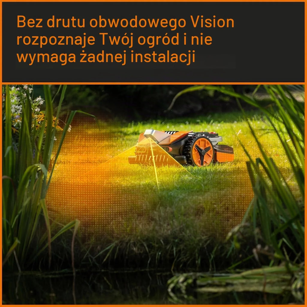 Worx Landroid Vision Robot Koszący, Czarny/Pomarańczowy, 1300 m²