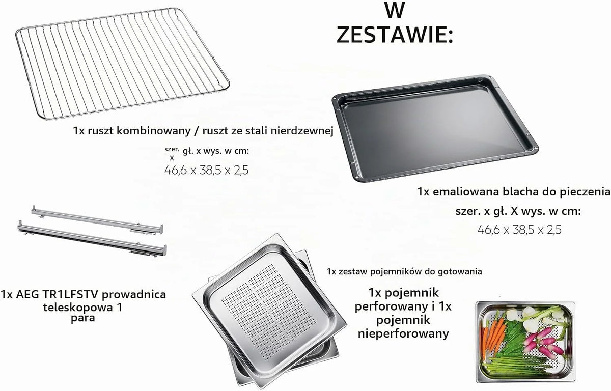 AEG Kuchenka parowa do zabudowy WiFi – seria 8 Touch Swipe – krok po kroku wspomagane gotowanie – Made in Germany – 100% auto-parowy & SousVide – przepisy na aplikacje – TP8SB73ZAB