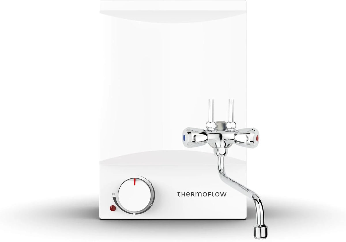 Thermoflow OT 5 Combi zbiornik na stół górny z armaturą niskociśnieniową | bojler ciepłej wody 5 l | elektryczny bojler ciepłej wody G 1/2" przyłącze | 35-75 °C | 65 °C w 10 min.