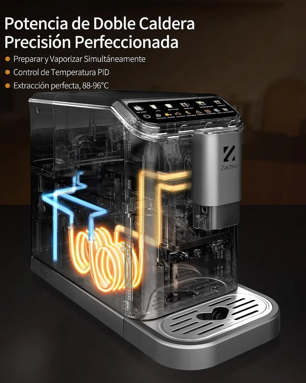 W pełni automatyczny ekspres do kawy, intuicyjny kolorowy wyświetlacz, 1350 W, 1500 ml