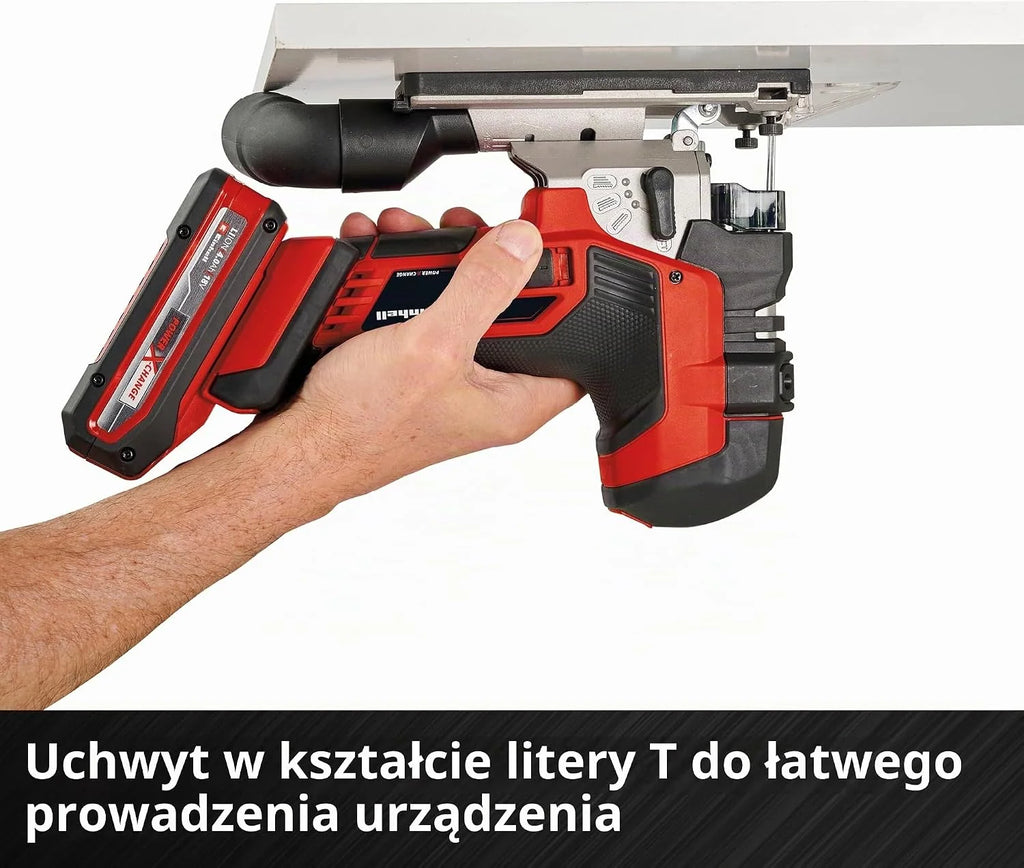 Einhell Power X-Change akumulatorowa wyrzynarka – silnik bezszczotkowy 18 V, głębokość cięcia 135 mm, długość skoku 26 mm, profesjonalna elektryczna piła wyrzynarkowa TP-JST 18/135 Li z 3 ostrzami