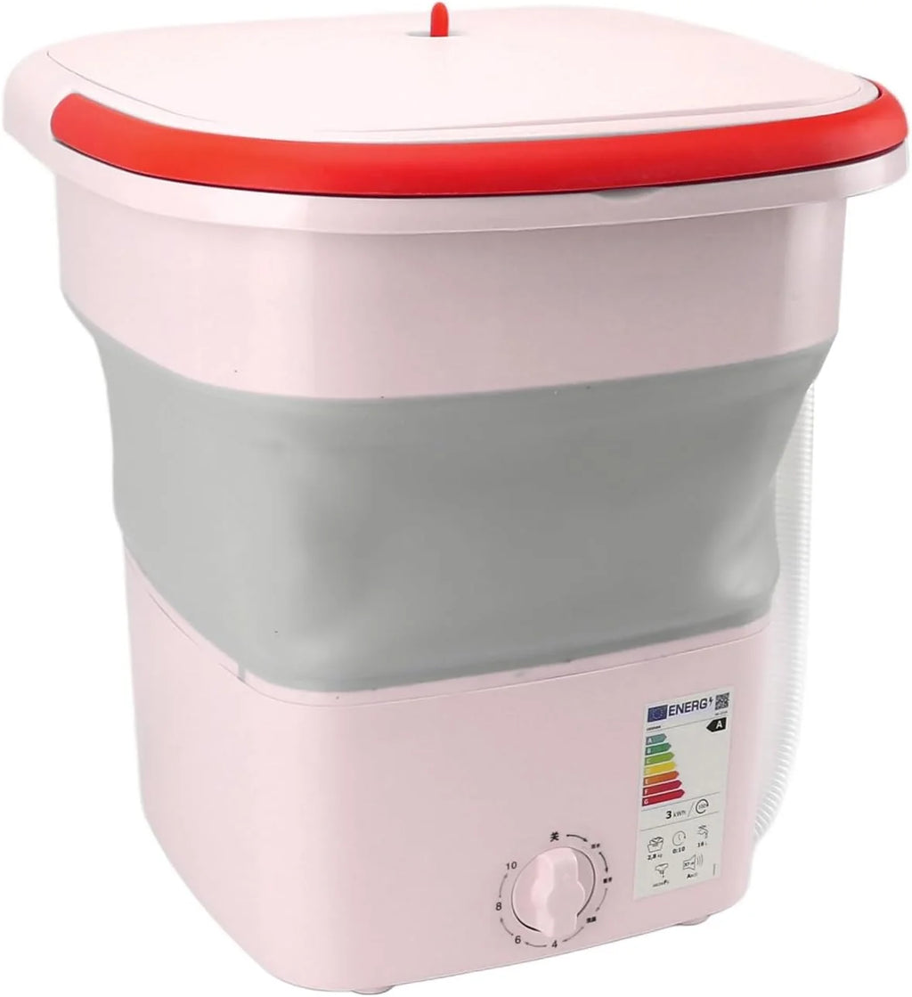 Fdit Przenośna Pralka Mini Pralka 16L Składana w Pełni Automatyczna z Pulsatorem z funkcją Wirowania i Suszenia Delikatne Wirowanie do mieszkań Akademików Podróży (Wtyczka UE 220 V 50 Hz)