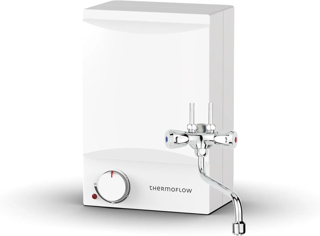 Thermoflow OT 5 Combi zbiornik na stół górny z armaturą niskociśnieniową | bojler ciepłej wody 5 l | elektryczny bojler ciepłej wody G 1/2" przyłącze | 35-75 °C | 65 °C w 10 min.