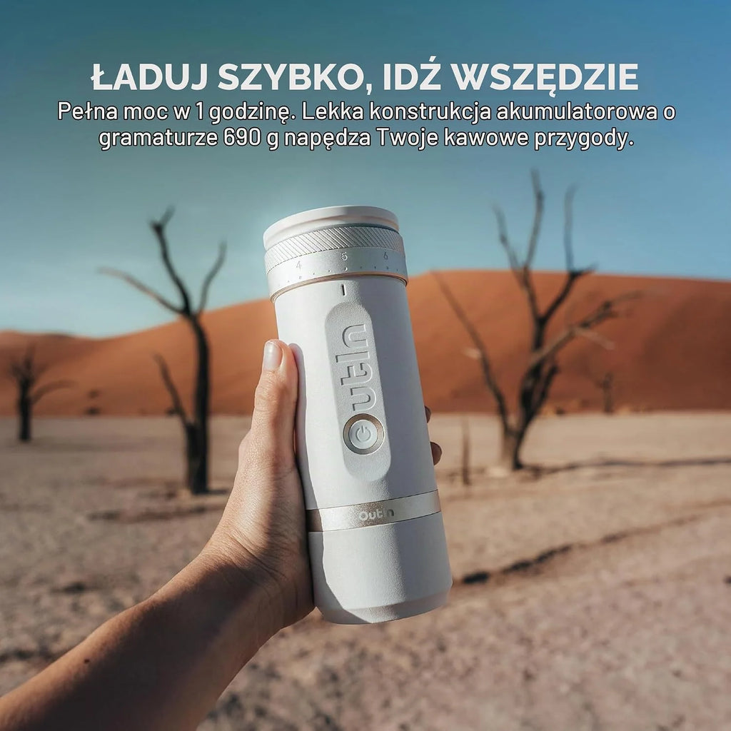 OutIn Fino Elektryczny młynek żarnowy do kawy, Sandstone White