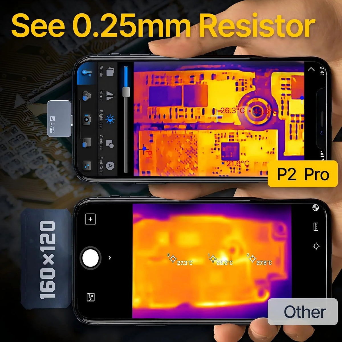 Thermal Master P2 Pro Kamera termowizyjna kamera na podczerwień z obiektywem makro, 256 x 192, super rozdzielczość IR 512 x 384, zakres temperatur do 600℃, 15x zoom, najmniejsza kamera