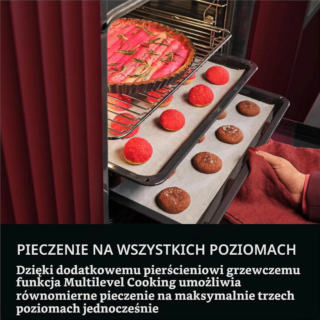AEG Kuchenka parowa do zabudowy WiFi – seria 8 Touch Swipe – krok po kroku wspomagane gotowanie – Made in Germany – 100% auto-parowy & SousVide – przepisy na aplikacje – TP8SB73ZAB