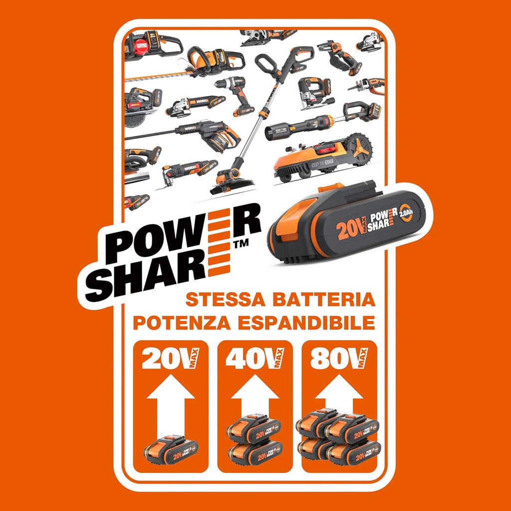 WORX Akumulatorowa dmuchawa do liści 40 V Leafjet WG585E.9 bez akumulatora i ładowarki, czarny/pomarańcozwy