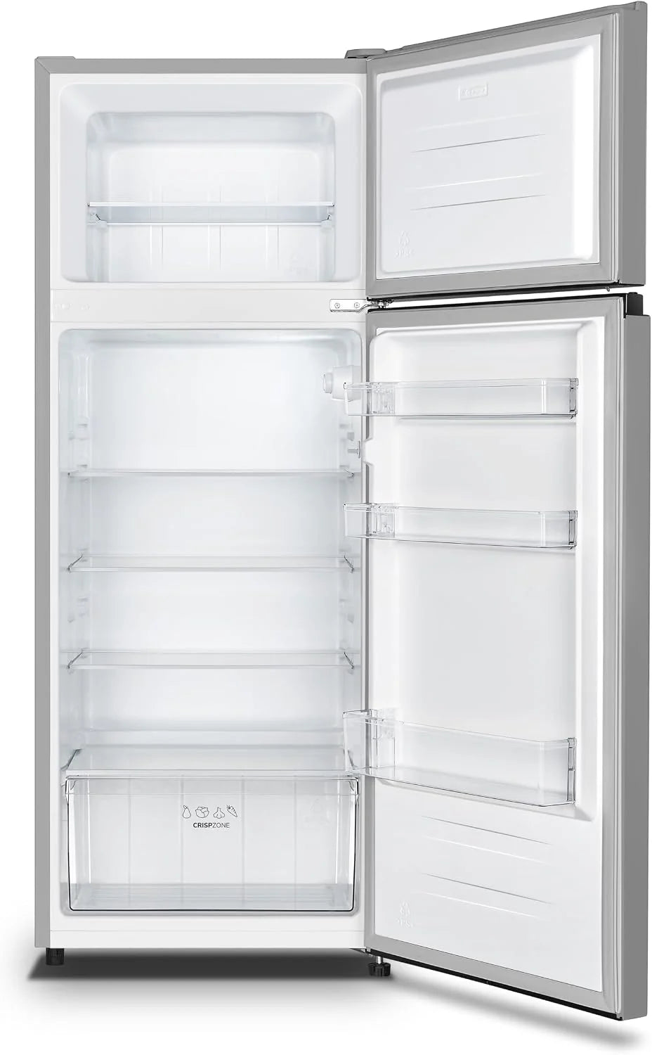 Gorenje RF414EPS4 lodówka dwudrzwiowa z zamrażarką na górze, 165 l, zamrażarka 41 litrów, oświetlenie wewnętrzne LED, klasa efektywności energetycznej E, 143,6 cm x 55 cm, srebrna