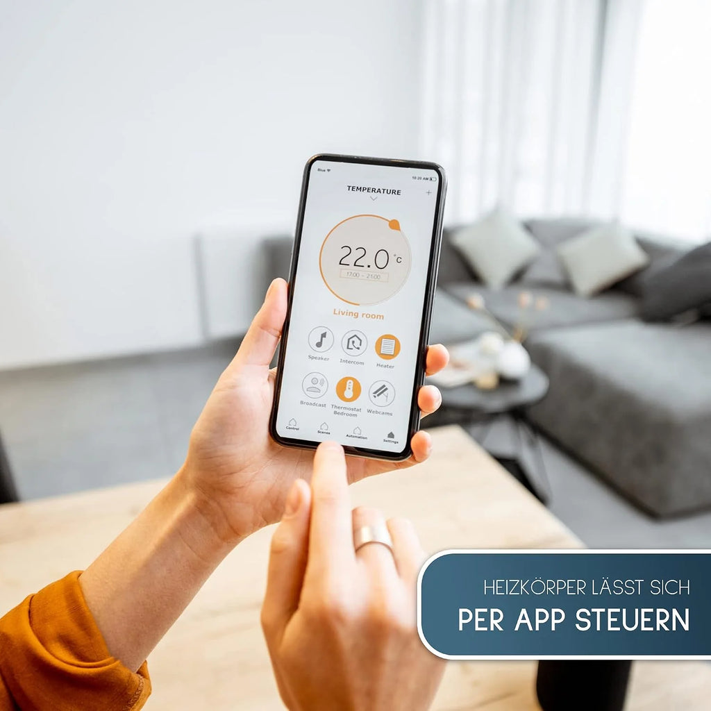 anapont Premium elektryczne ogrzewanie z rdzeniem szamotowym - elektryczny grzejnik z kamieniem magmowym szamot - z termostatem - energooszczędny - wyprodukowano w Niemczech (Ana-el, 1200 W, 340 wys