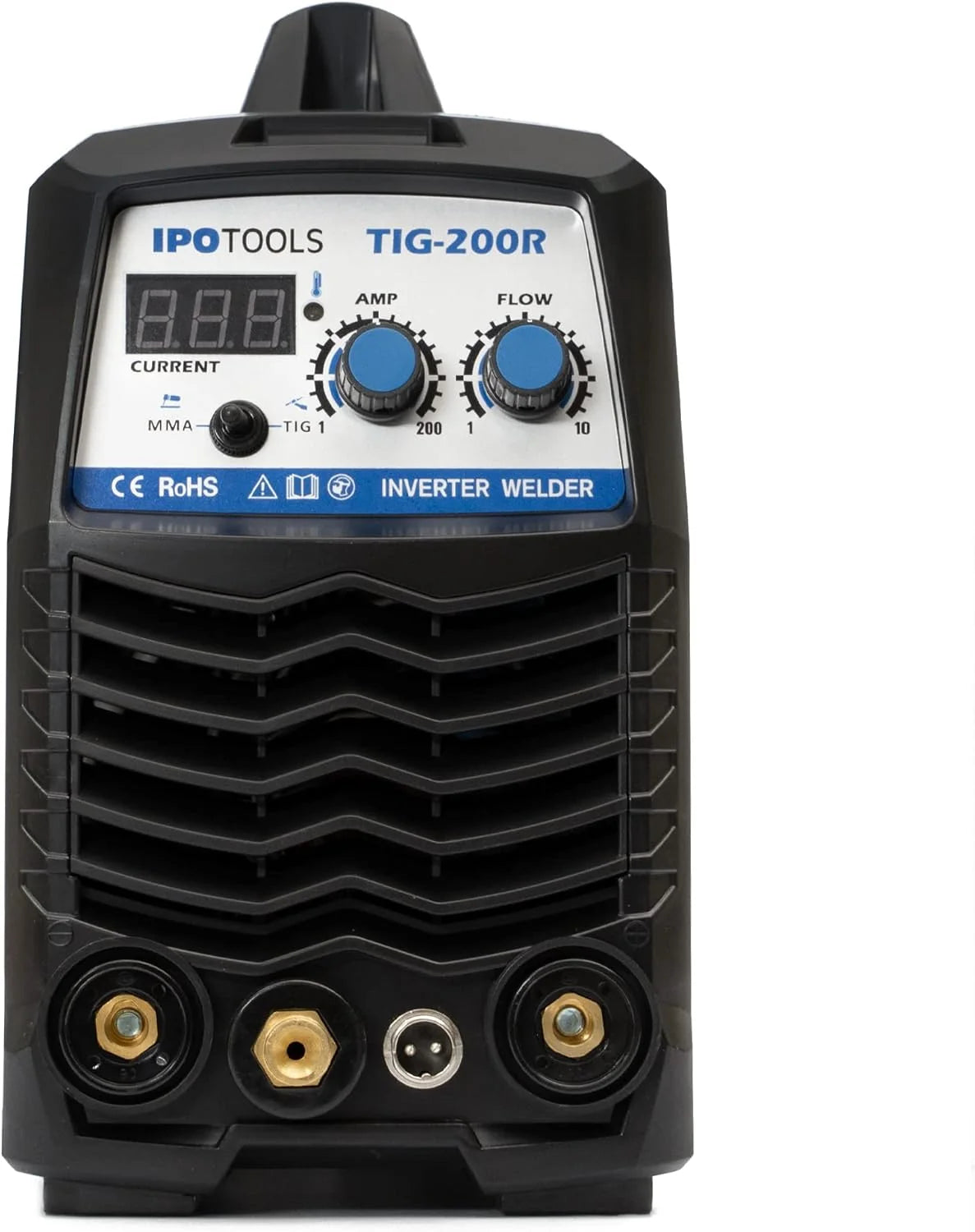 IPOTOOLS TIG-200R spawarka TIG WIG DC – spawarka TIG WIG 200 A, w pełni cyfrowa spawarka inwertorowa z cyfrowym wyświetlaczem LCD, zapłon HF, MMA E-Hand IGBT