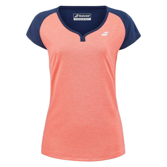 Koszulka damska Babolat Play Cap Sleeve Top fluo strike/estate blue