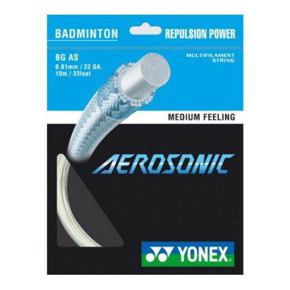Naciąg do badmintona Yonex Aerosonic set. 10 m. 0,61 mm. white